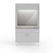 Вытяжной шкаф со столешницей из керам. плитки и вытяжкой из нижней тумбы