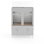 Двухрамный вытяжной шкаф со столешницей из керам. плитки и с сантехникой