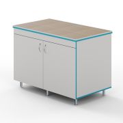 Закрытый лабораторный стол для работы стоя со столешницей из керамогранитной плитки СЛЗ НВК 1200 КГ